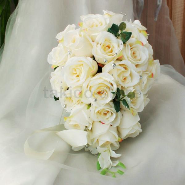 人気新品 ウエディングブーケ ブートニア 造花 安い ウェディングブーケ ウェディング用ブライダルブーケ 手作り キット 結婚