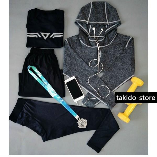 18春夏 ランニングウェア セット メンズ トレーニングウェア 運動着 トレーニング 通気性 4点セット オープニング 大放出セール スポーツ ジャージ スポーツウェア 春服