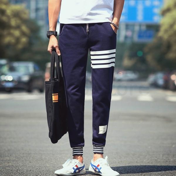 18春夏 スウェットパンツ メンズ スエット ロングパンツ ジャージ 部屋着 新生活 ボーダー スポーツ 運動着 カジュアル 無地