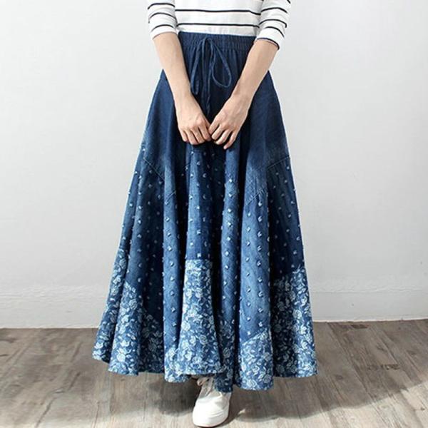 レディース ロングスカート デニムスカート スカート デニム Aライン フレアスカート 水玉 花柄 人気 シンプル ロング ロング丈 Buyee Buyee Japanese Proxy Service Buy From Japan Bot Online