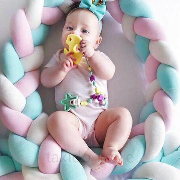 ベビーベッドガード 抱き枕 ノットクッション サイドガード ベッドバンパー 赤ちゃんベッドバンパー ソファークッション