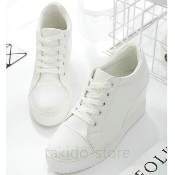 インヒールスニーカー レディース レースアップ ハイカット 総ヒール11cm パンプス 痛くない パーティー シューズ 通勤用 歩きやすい 仕事 美脚 卓抜