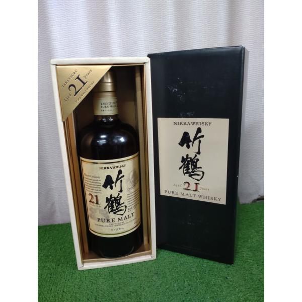 ニッカ 竹鶴21年 ピュアモルト スリムボトル 700ml 43度 旧・化粧