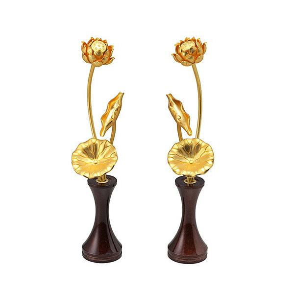 仏壇屋 滝田商店 三本立小常花 華瓶付 13.5cm(一対)(ミニ常花 仏壇屋 滝田商店 三本立小常花 華瓶付 13.5cm(一対)(ミニ常花