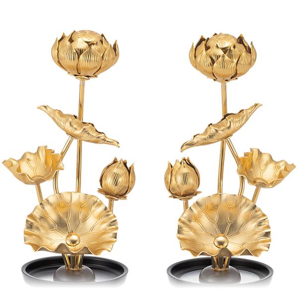 仏壇屋 滝田商店 常花 4寸(一対) 高さ14cm（仏壇用 日本製） : 仏壇