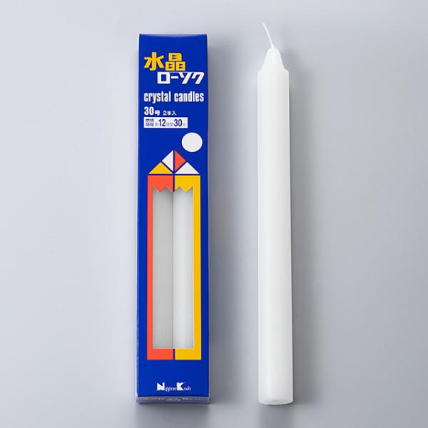 寸法：長さ28cm×径2.5cm箱寸法：縦28.2cm×横5.2cm×高さ2.6cm内容量：約225g燃焼時間：約12時間30分本数：2本入りローソクの灯明は仏の智慧をあらわし、煩悩の闇を消す功徳があるといわれています。ローソクは、お線香に...