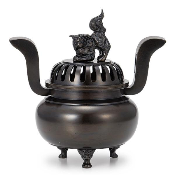 仏壇屋 滝田商店 獅子掛中口 香炉 黒色 7寸付（寺院用仏具） : 仏壇