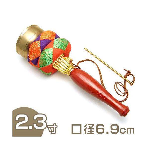 仏壇屋 滝田商店 印金 朱塗り柄 2.3寸（携帯用リン りん）（京都製寺院