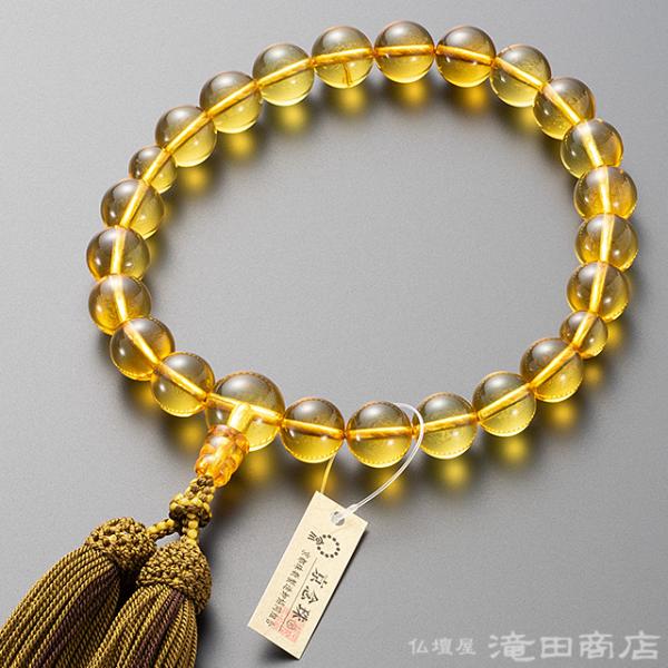 数珠 天然琥珀　念珠 房付き takita_jyu-k116