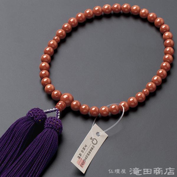 仏壇屋 滝田商店 数珠 女性用 古渡珊瑚 6.8mm玉 念珠袋付き : 仏壇