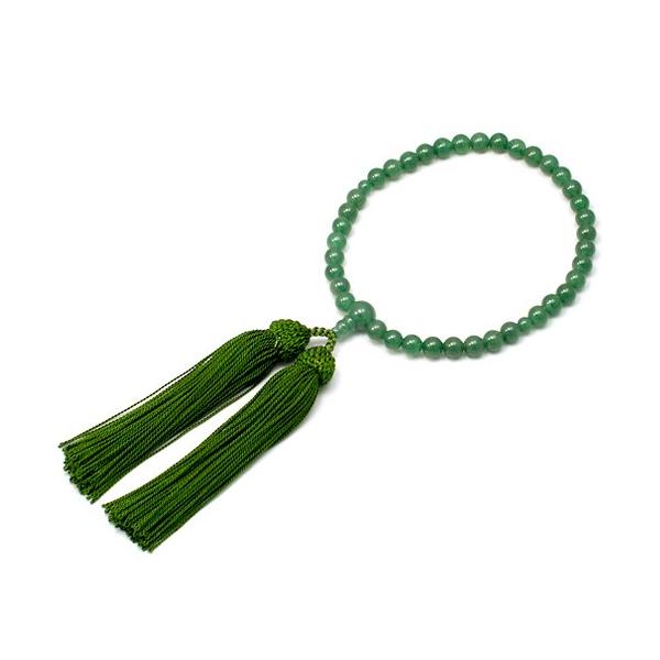 仏壇屋 滝田商店 女性用数珠 インドヒスイ 正絹頭付房 : 仏壇・仏具