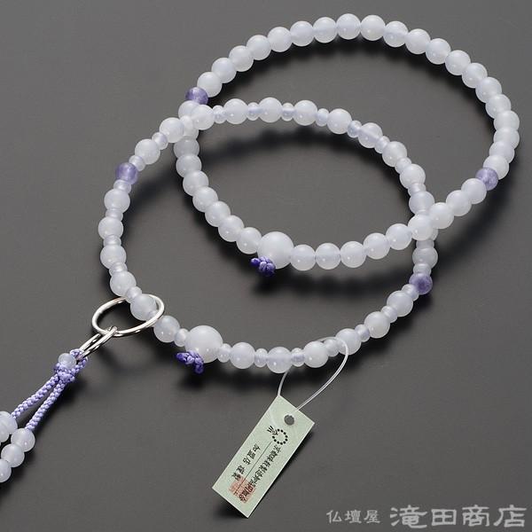 仏壇屋 滝田商店 数珠 浄土宗 女性用 白オニキス 四天紫雲石 六 仏壇屋 滝田商店 数珠 浄土宗 女性用 白オニキス 四天紫雲石 六