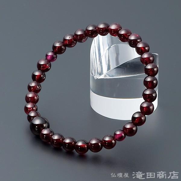 仏壇屋 滝田商店 腕輪念珠 数珠 ブレスレット ガーネット 6mm : 仏壇