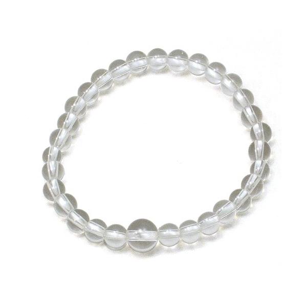 珠の素材：水晶 6mm玉腕輪直径：6cm（男女兼用）内寸法：約16cm備考：プラスチックケース入り腕輪念珠は、厄除けや所願成就のお守りとして手首につける念珠です。水晶はクリスタルとも呼ばれ、無色透明の神秘的な石で、古くから魔除けになると言い...