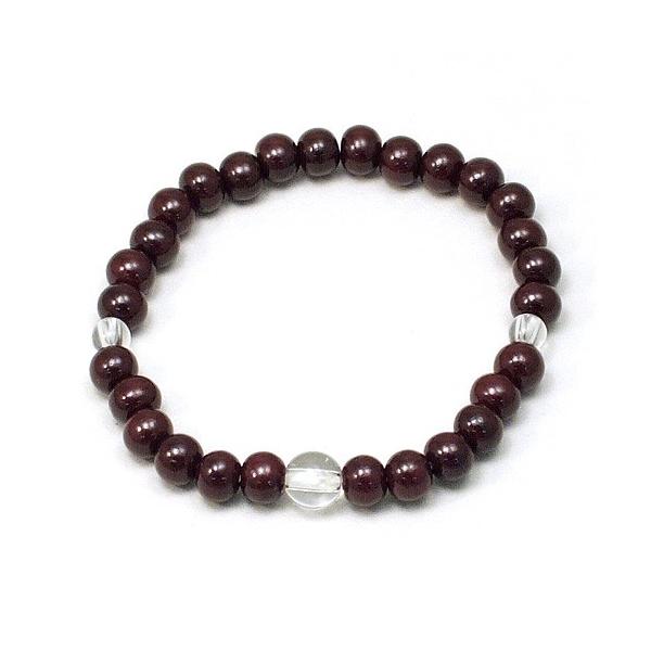 珠の素材：紫檀 7mm玉腕輪直径：6cm（男女兼用）内寸法：約16cm備考：プラスチックケース入り腕輪念珠は、厄除けや所願成就のお守りとして手首につける念珠です。紫檀(したん)は、古くから中国より来た工芸品に多く用いられていたため、黒檀・鉄...