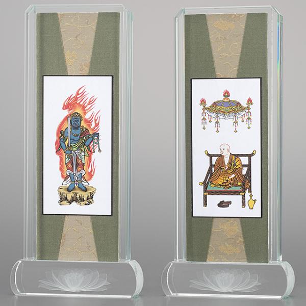 仏壇屋 滝田商店 クリスタル掛軸 真言宗の脇掛 弘法大師・不動明王 大