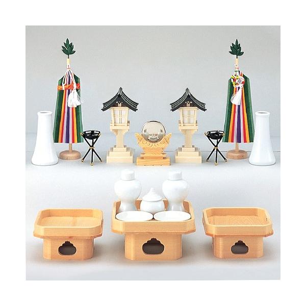 仏壇屋 滝田商店 祖霊舎(神徒壇)用神具セット 中(御霊舎 祭壇宮 神道