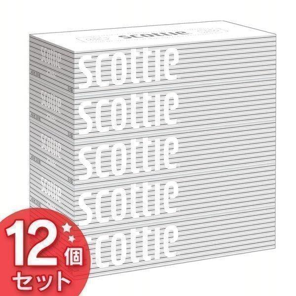 scottle - 箱ティッシュ5個パックX12入(60個)  ・たっぷり使える400枚(200組) ティッシュ 200組 60箱 5箱×12個セット スコッティ ティッシュ