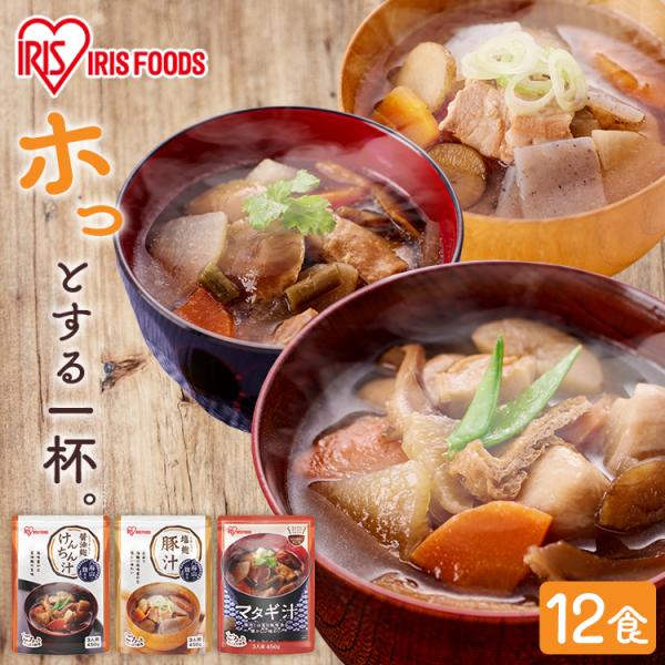 IRIS OHYAMA（アイリスオーヤマ） 味噌汁 レトルト 3人前 惣菜 豚汁