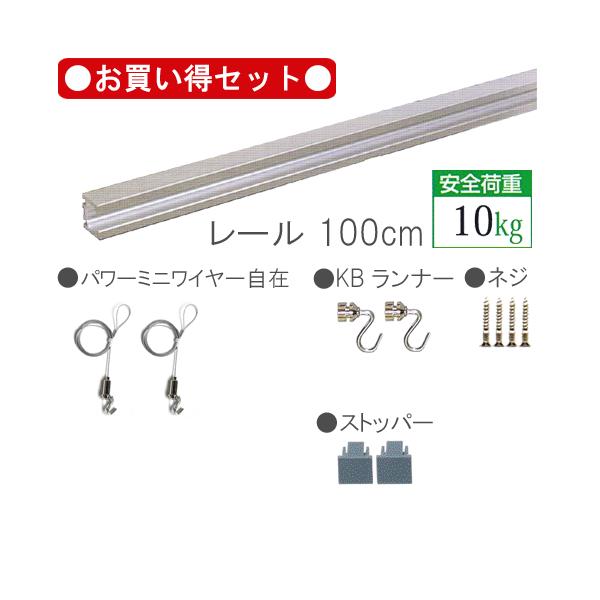 ピクチャーレールセット 100cm シルバー ”C-11型レール壁面用お買い得セット（後付け専用） 福井金属