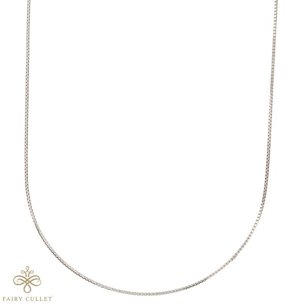 ホワイトゴールドネックレス K18WG ベネチアンチェーン 40cm