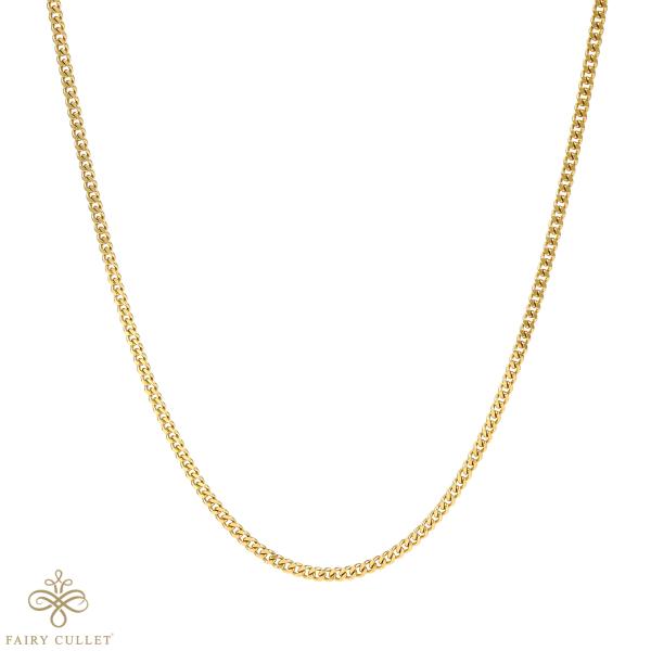 18金ネックレス K18 2面喜平チェーン 日本製 検定印 45cm 中留金具(約  