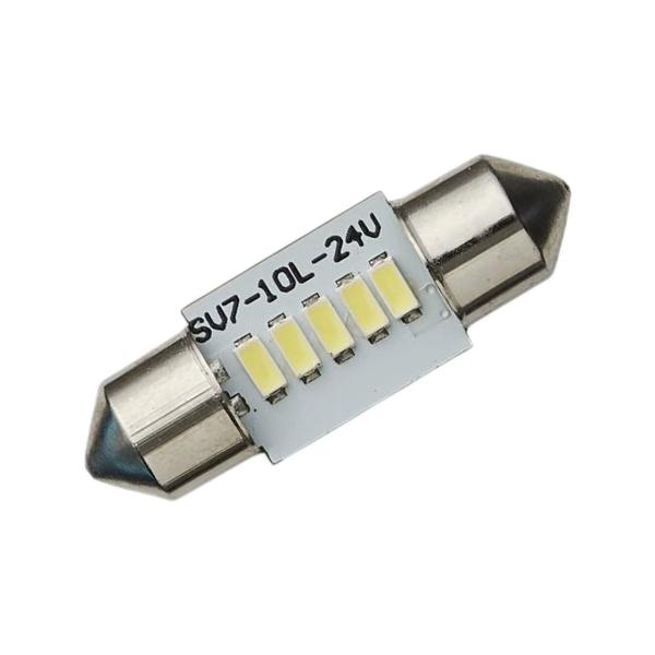 エストック LEDバルブ マクラ球 T7×28 24Ｖ ホワイト 1個入 6000K ES-160 トラック・カー用品
