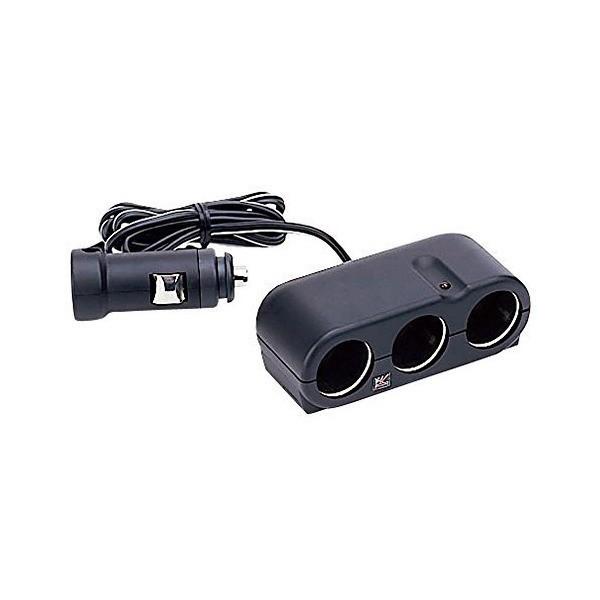 YAC（ヤック） PZ-726 3連セパレートソケット ブラック DC12V シガー