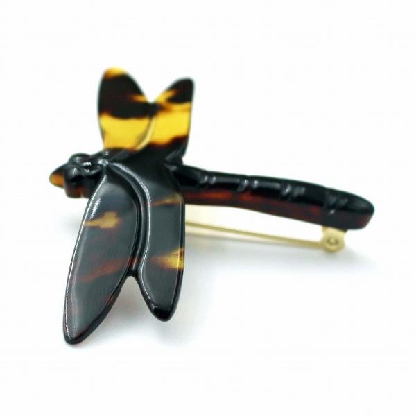 本べっ甲 とんぼ ブローチ （のし等ギフト対応無料）落下防止