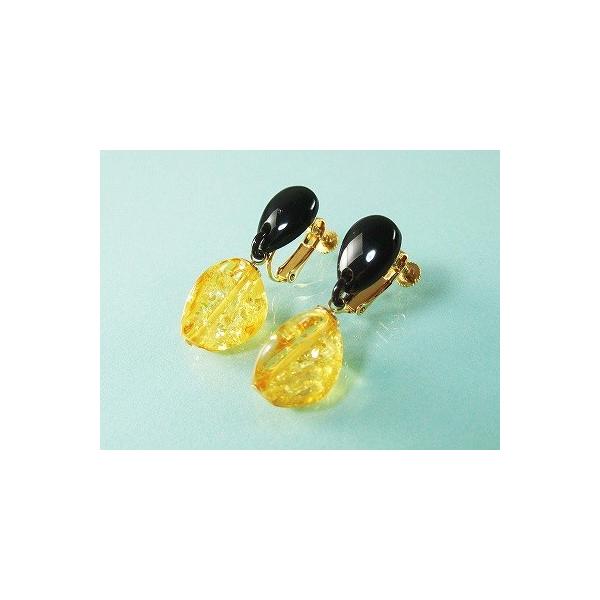 本琥珀 本べっ甲 本鼈甲 シルバー金具有 ネックレス ブローチ イヤリング　など 本べっ甲 琥珀 イヤリング カットした琥珀がゆれる (のし等