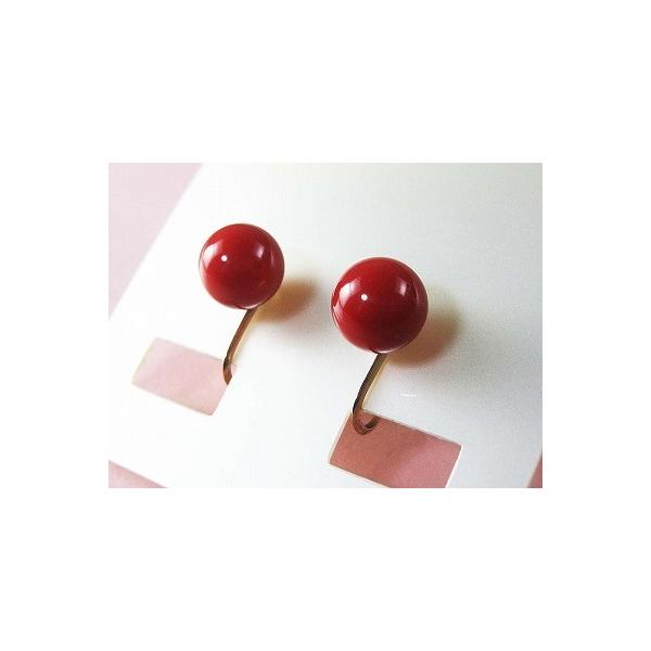 血赤珊瑚8 4ミリ玉イヤリング送料無料誕生石珊瑚三月さんごサンゴ母の日coral 血赤珊瑚本珊瑚還暦祝赤珊瑚35周年安産お守りプレゼント贈り物