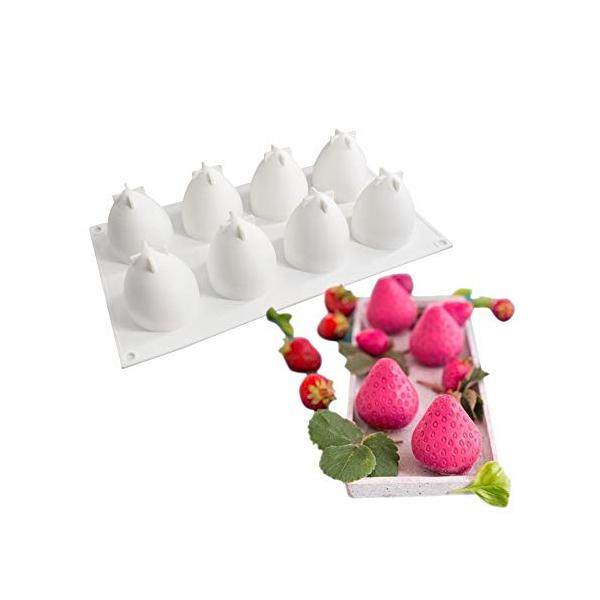 Diyホームムースケーキ型ベーキング型ケーキ型多機能シリコーンモデル用アイスモールド8穴ストロベリー A B07krf2tqr 0623 たくみれネットショップ 通販 Yahoo ショッピング