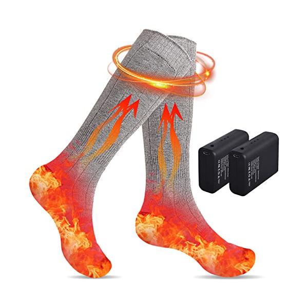 電熱ソックス 電気靴下 両面加熱ソックス USBの充電電池の加熱ソックス ヒーター靴下 ヒーターソックス 防寒ソ