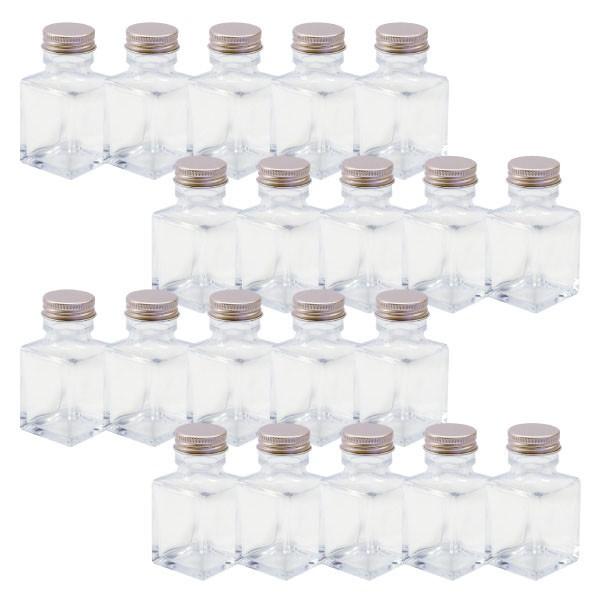 ハーバリウム 四角柱ガラス瓶 50cc 20本セット キャップ付 硝子