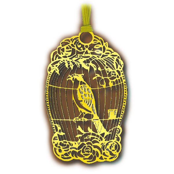 メタルクラフト 金のしおり 鳥かご A012 24Kメッキ ゴールデン