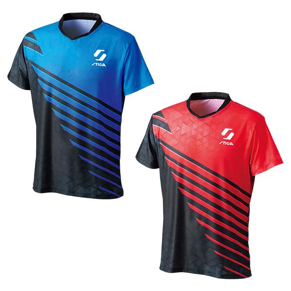 ◆素材：100%ポリエステル◆カラー：ブルー、レッド◆サイズ：2XS〜3XL（日本サイズ）◆2025年4月21日出荷開始◆MADE IN KOREA※J.T.T.A.A.日本卓球協会公認