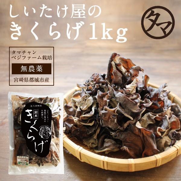 国産きくらげ 1kg 業務用 乾燥 干し 木耳 キクラゲ きのこ キノコ 送料