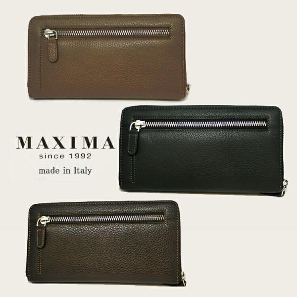 長財布 マキシマ 本革 ラウンドファスナー イタリア MAXIMA MAXIMA マキシマ 本革 長財布 ラウンドファスナー イタリア