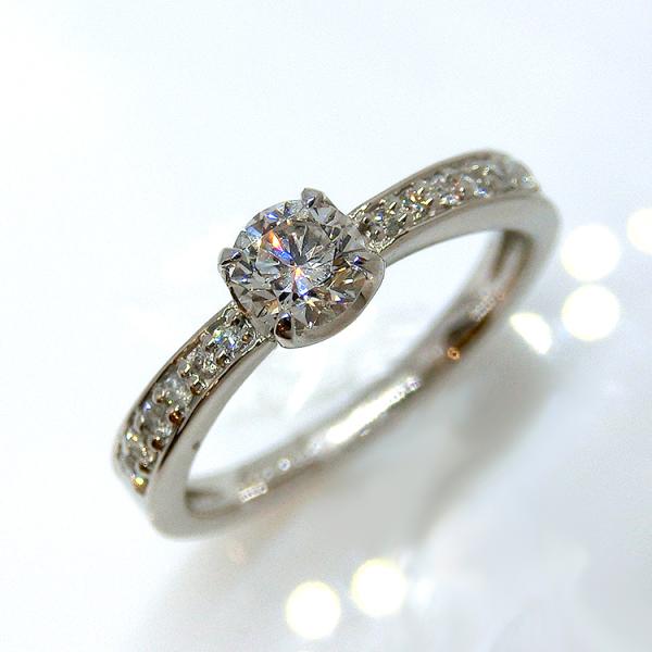 プラチナ ダイヤモンド エンゲージリング 婚約指輪 PT 0.34ct
