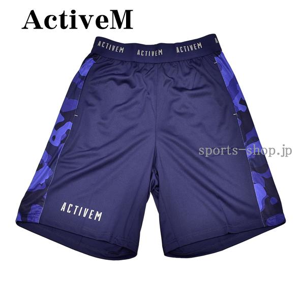 ActiveM（アクティブーム） ストレッチハーフパンツ ネイビー×カモ