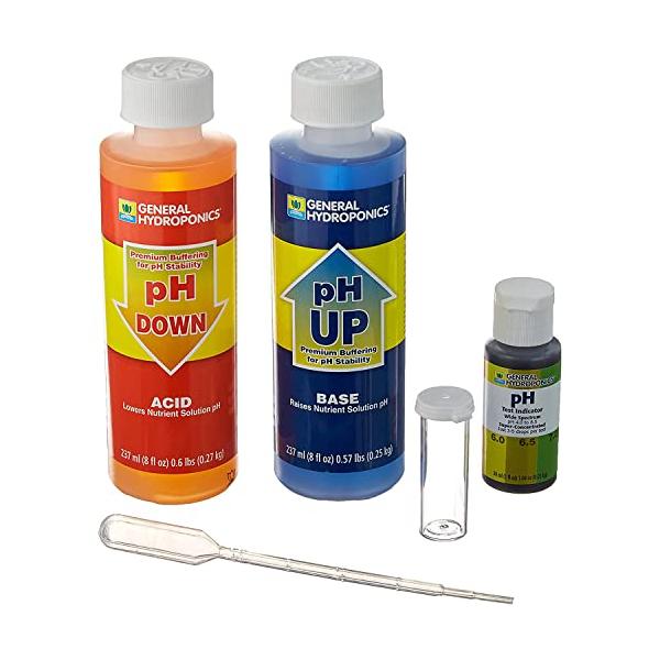 【ご購入後の当店からの連絡はご登録のメールアドレスに通知いたします。必ずご確認ください】ペーハー試験キット（試験管・試薬・カラー対比表）、pHアップ（アルカリ性）と pHダウン（酸性）が各１本（８オンス：237ml）、さらにペーハーチェック...