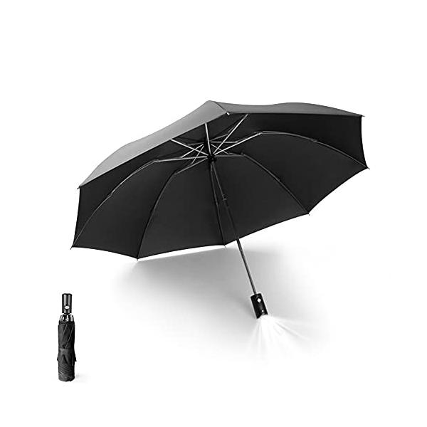 【ご購入後の当店からの連絡はご登録のメールアドレスに通知いたします。必ずご確認ください】【素材構成】：“織物と??布（衝撃に強い布）を使用します。10本骨構成、アルミニウム合金を使われており耐強風の三つ折り風です。広げるとサイズも大きく、と...