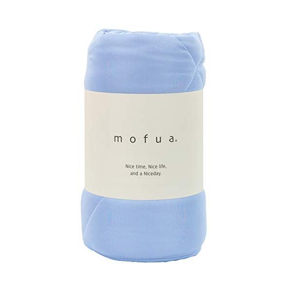 mofua(モフア) 掛け布団 肌掛け キルトケット ブルー セミダブル ふんわり 雲に包まれる やわらか 極細 ニット生地 ソフトタッチ 洗える 3