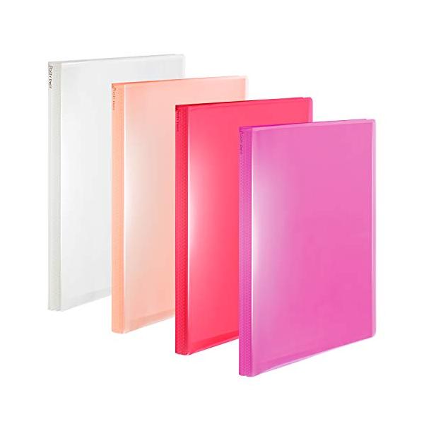 他サイト： プラス ファイル クリアファイル A4縦 40ポケット Pasty petit フルーツジェラート 4色組の商品画像