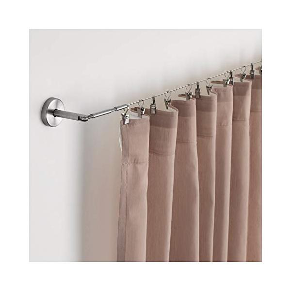 【ご購入後の当店からの連絡はご登録のメールアドレスに通知いたします。必ずご確認ください】【商品概要】IKEA【商品説明】固定具とカーテンワイヤーのセット（ネジは含まれません）。壁または天井に取り付けられます 固定具の先端部分の角度を調節でき...