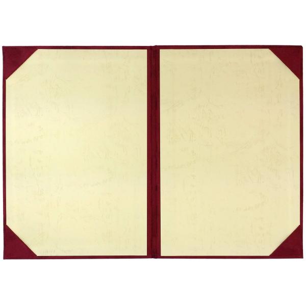 【商品概要】A3 コピー用紙サイズ（297×420）を入れる事が出来る、起毛のある植毛生地製の賞状用ホルダーです。外寸法：315×217ｍｍ パッド入り 厚さ6mmA3 サイズの賞状を２つ折し、４箇所のコーナーに挟みますコーナーは表紙と同じ...