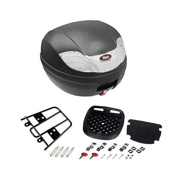 バイクパーツセンター(Bike Parts Center) リアボックス32L(ブラック/シルバー)&リアキャリアセット(DIO110・LEAD125