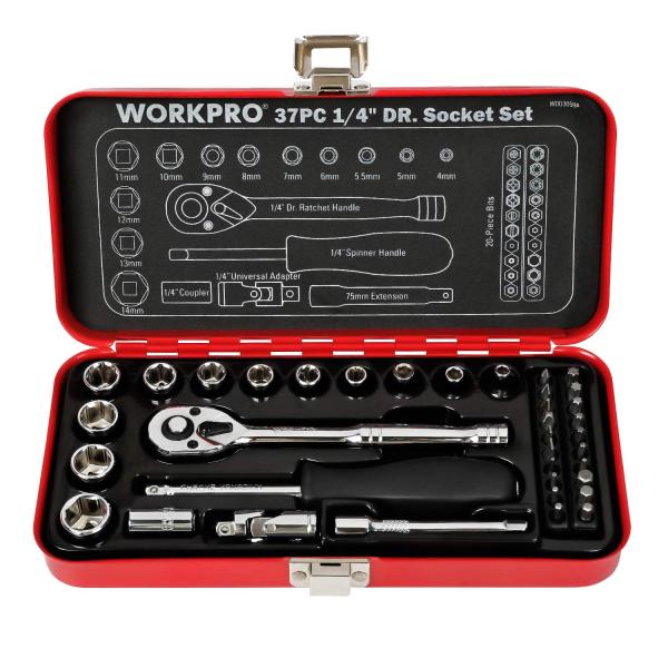 他サイト： WORKPRO ソケットレンチセット ガレージツールセット ラチェットレンチ 差込角6.35mm（1/4インチ） クイックリリースラチェットハンドルの商品画像