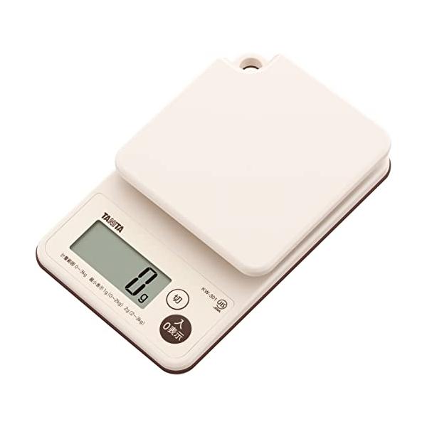 他サイト： タニタ(Tanita) クッキングスケール はかり キッチン 料理 3kg 1g単位 防水 洗える 丸洗い 最短1秒ではかれる アイボリー KW-30の商品画像