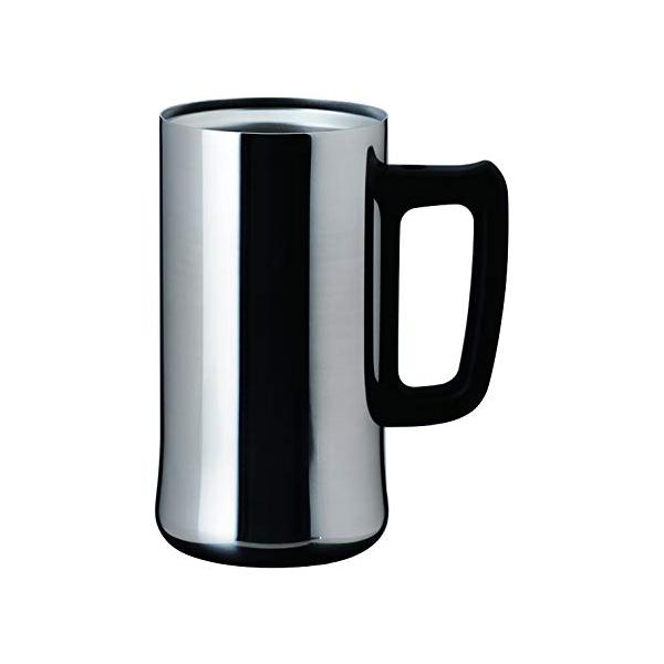 【商品概要】外面を鏡面仕上げにした高級感ある真空断熱構造のビアジョッキ！保冷効果で冷たさが長持ち！500ml缶サイズの缶ビールがピッタリ注げます。取手も手にフィットするよう設計されてるので非常に持ちやすいです。保冷だけでなく、保温もOK！外...